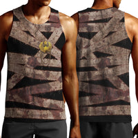 African Halloween Egypt Mummy Wrap Men Tank Top Golden Winged Scarab Badge