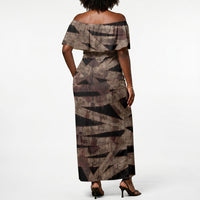 African Halloween Egypt Mummy Wrap Off Shoulder Maxi Dress Golden Winged Scarab Badge