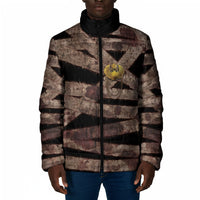 African Halloween Egypt Mummy Wrap Padded Jacket Golden Winged Scarab Badge