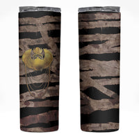 African Halloween Egypt Mummy Wrap Skinny Tumbler Golden Winged Scarab Badge