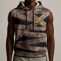 African Halloween Egypt Mummy Wrap Sleeveless Hoodie Golden Winged Scarab Badge
