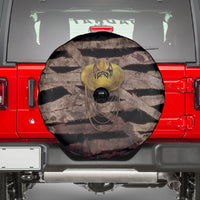 African Halloween Egypt Mummy Wrap Spare Tire Cover Golden Winged Scarab Badge