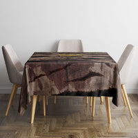 African Halloween Egypt Mummy Wrap Tablecloth Golden Winged Scarab Badge