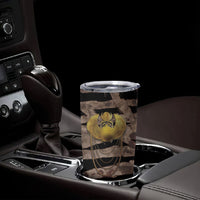 African Halloween Egypt Mummy Wrap Tumbler Cup Golden Winged Scarab Badge