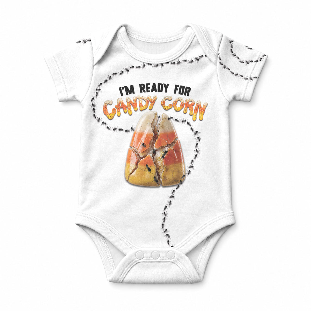 Halloween Ready For Candy Corn Baby Onesie Creepy Ant Trail