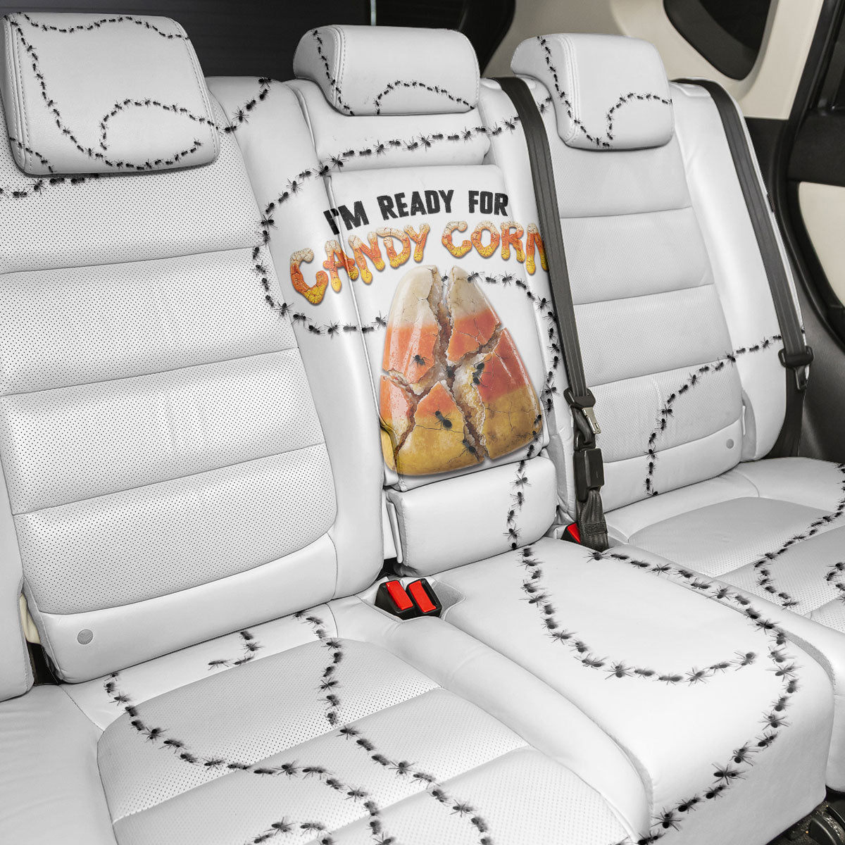 Halloween Ready For Candy Corn Back Car Seat Cover Creepy Ant Trail
