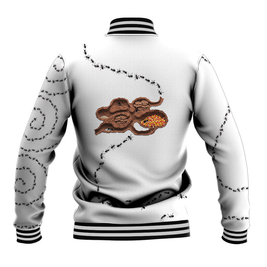 Halloween Ready For Candy Corn Baseball Jacket Creepy Ant Trail