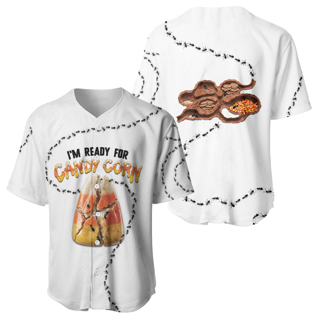 Halloween Ready For Candy Corn Baseball Jersey Creepy Ant Trail