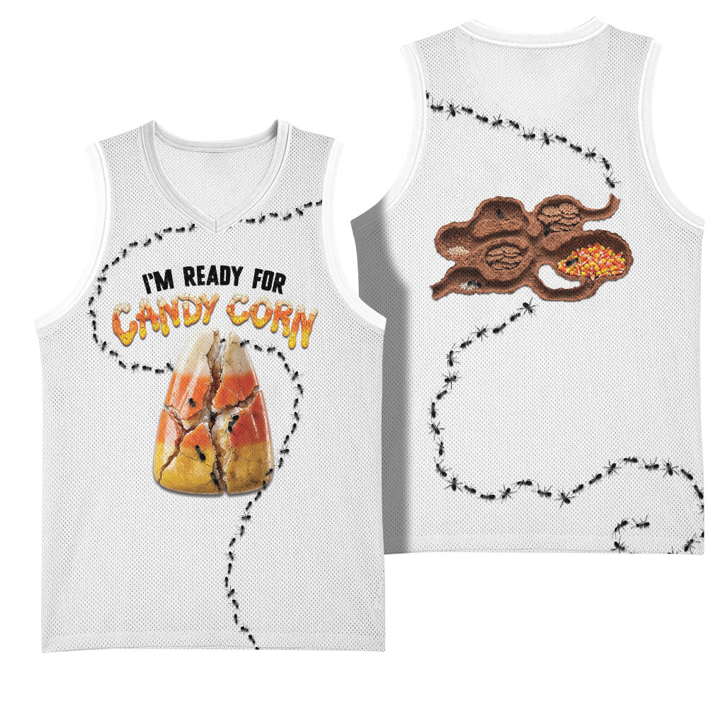 Halloween Ready For Candy Corn Basketball Jersey Creepy Ant Trail