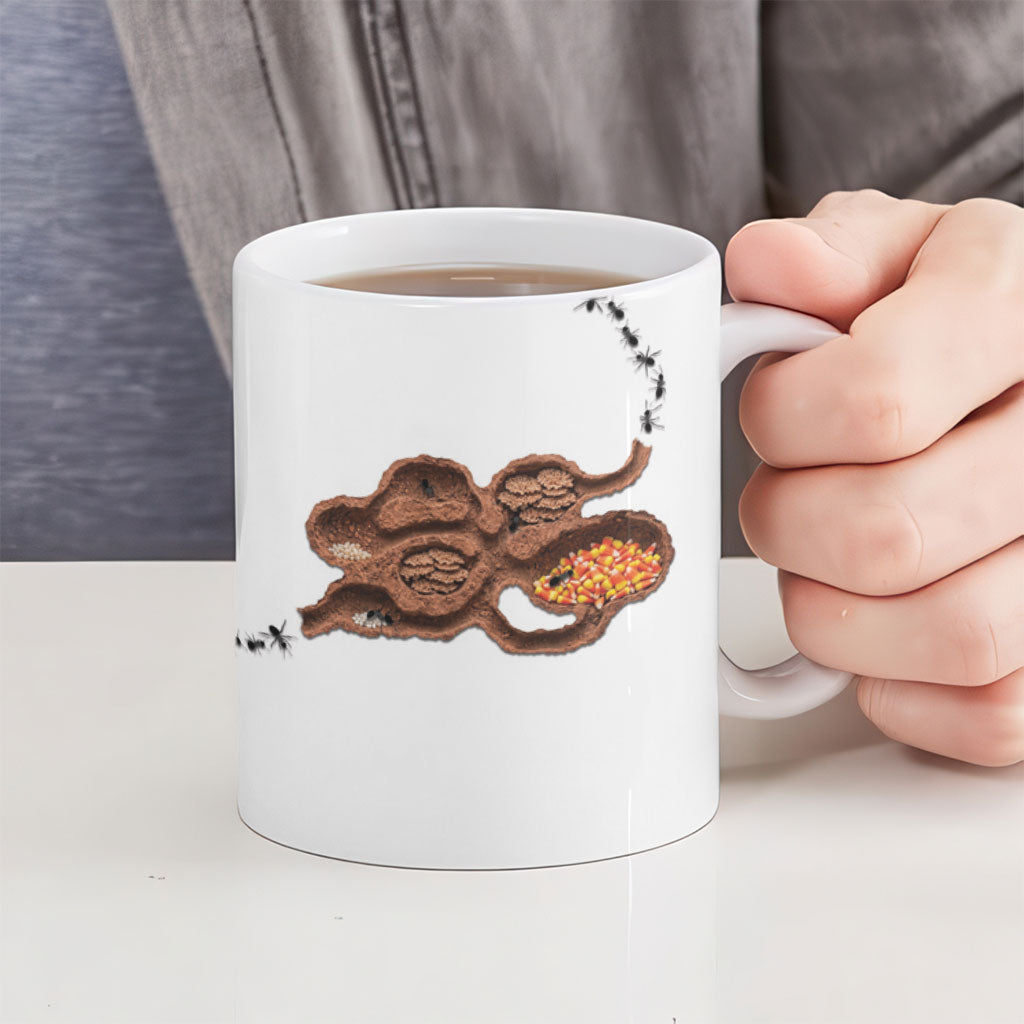 Halloween Ready For Candy Corn Ceramic Mug Creepy Ant Trail