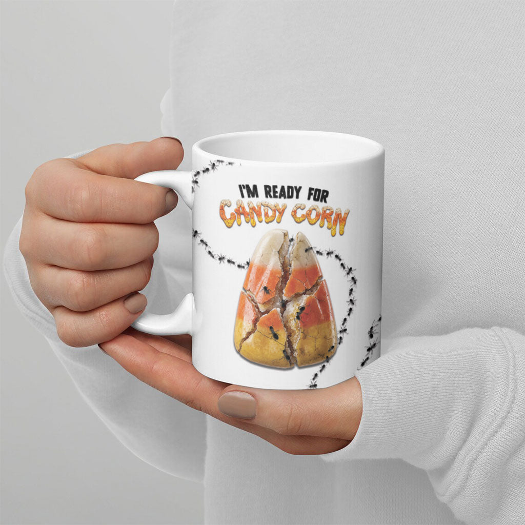 Halloween Ready For Candy Corn Ceramic Mug Creepy Ant Trail