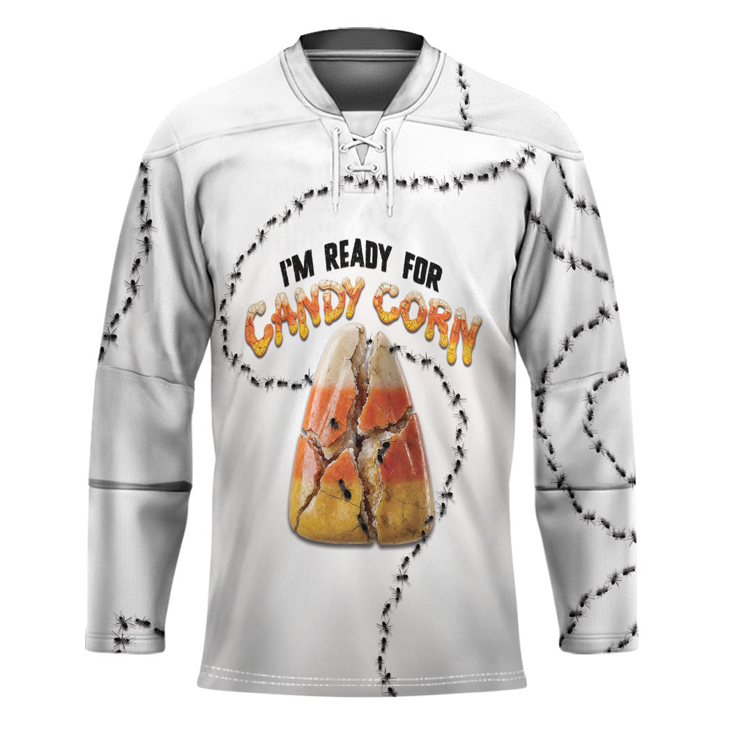 Halloween Ready For Candy Corn Hockey Jersey Creepy Ant Trail