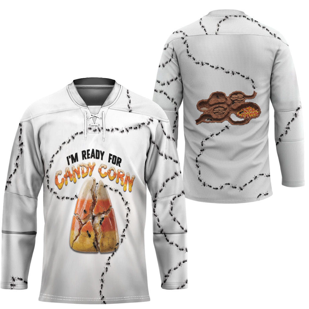 Halloween Ready For Candy Corn Hockey Jersey Creepy Ant Trail