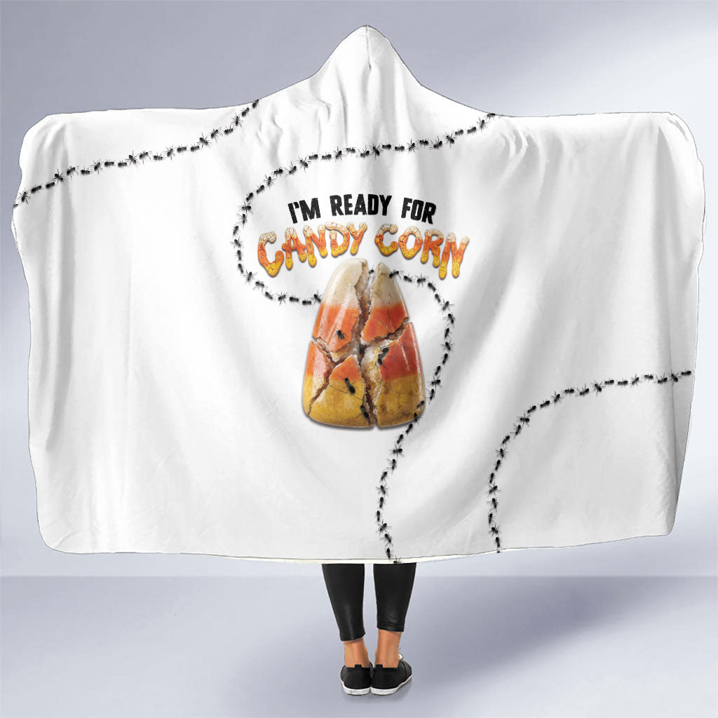 Halloween Ready For Candy Corn Hooded Blanket Creepy Ant Trail