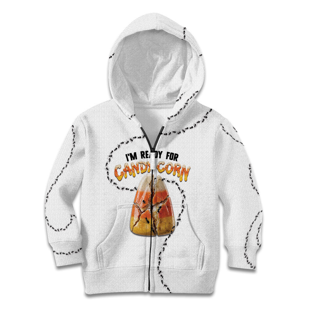 Halloween Ready For Candy Corn Kid Hoodie Creepy Ant Trail