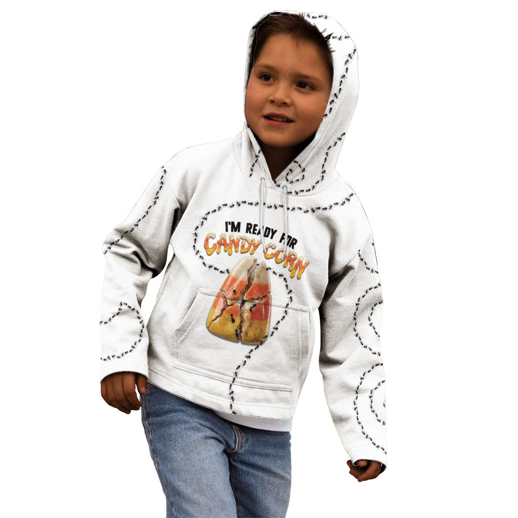 Halloween Ready For Candy Corn Kid Hoodie Creepy Ant Trail