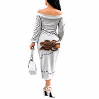 Halloween Ready For Candy Corn Off The Shoulder Long Sleeve Dress Creepy Ant Trail