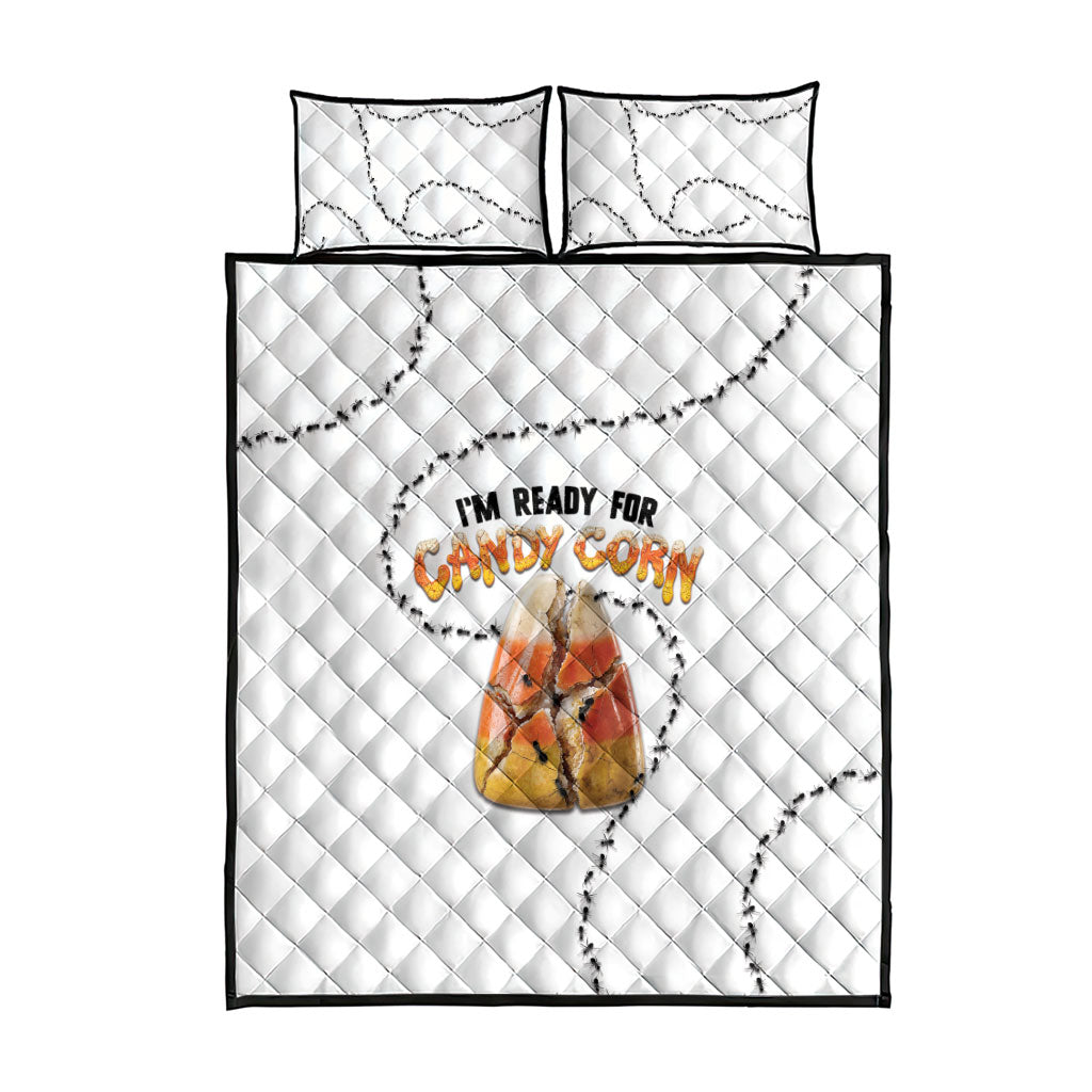 Halloween Ready For Candy Corn Quilt Bed Set Creepy Ant Trail