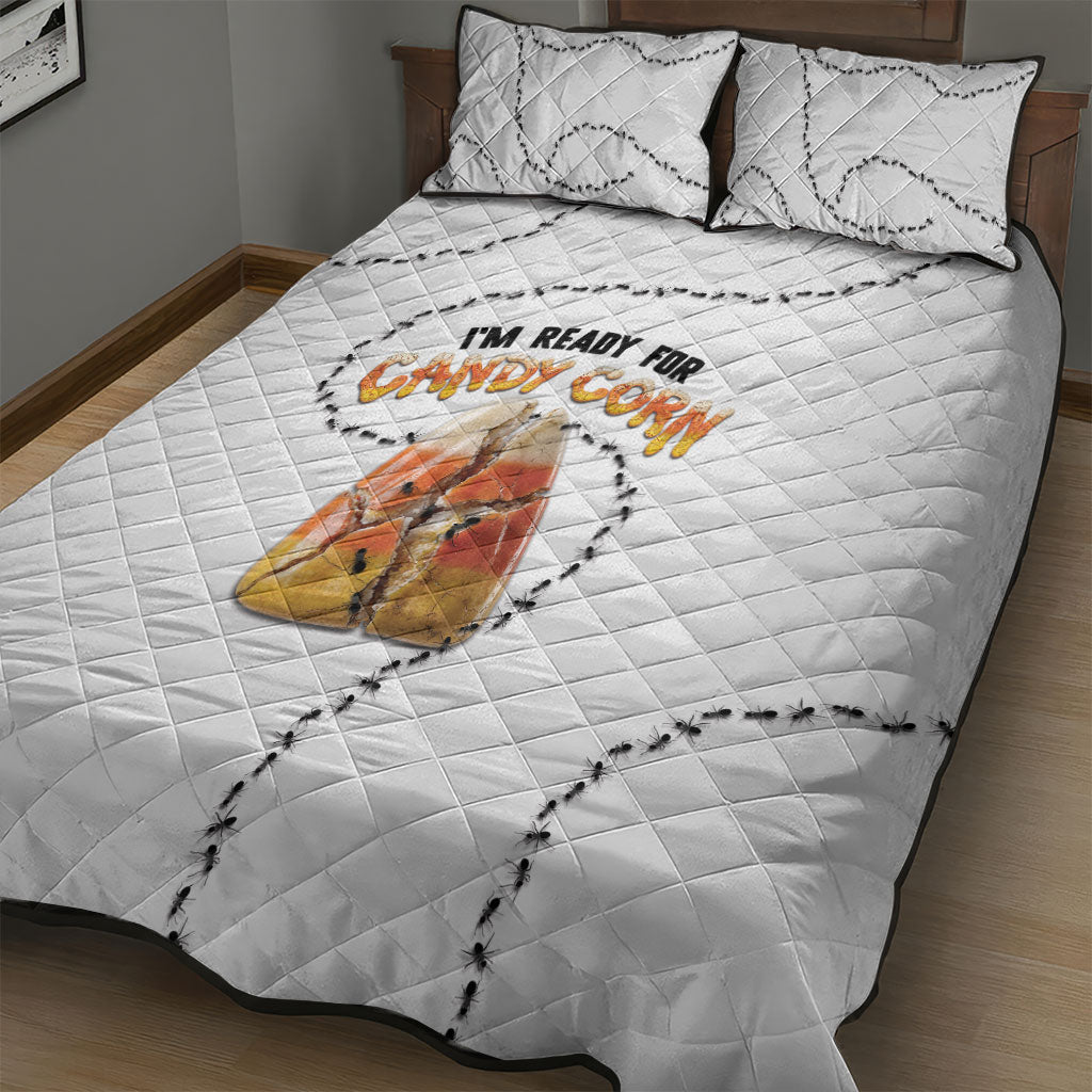 Halloween Ready For Candy Corn Quilt Bed Set Creepy Ant Trail