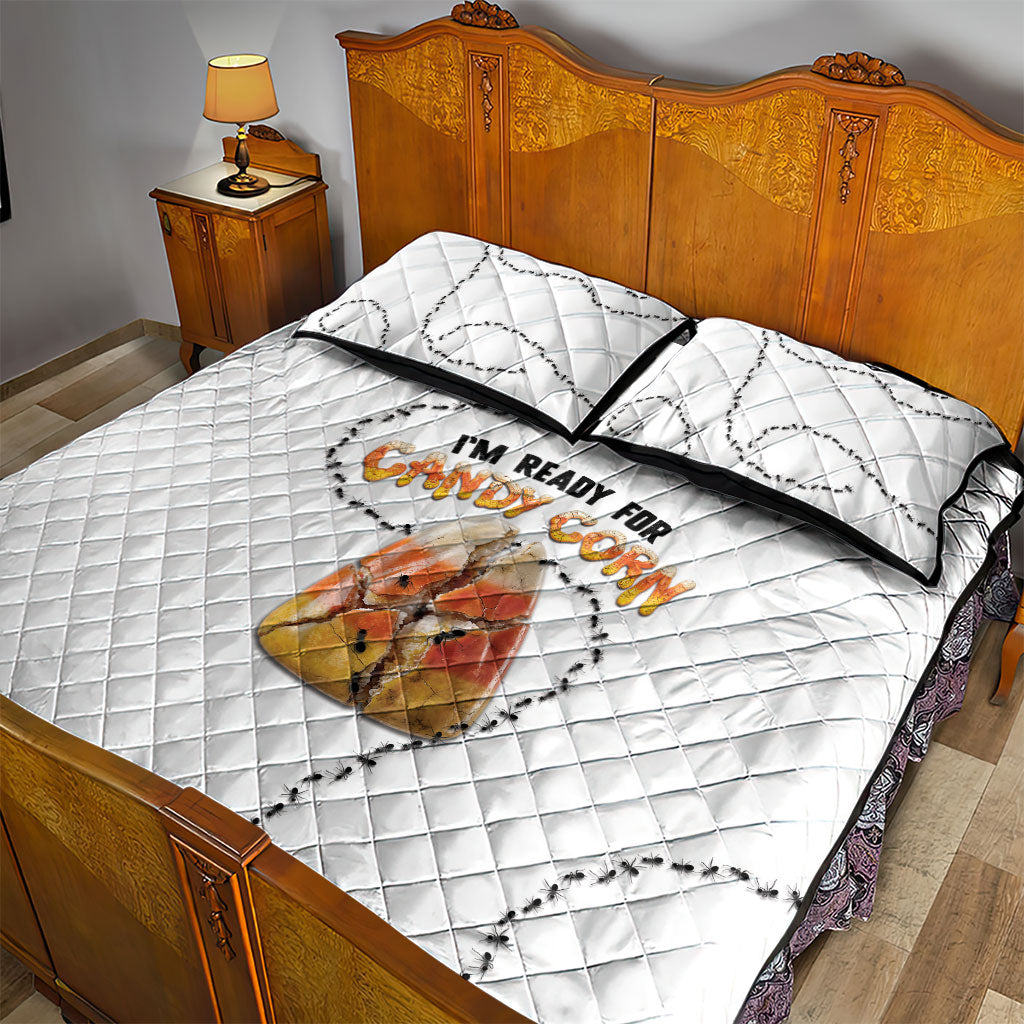 Halloween Ready For Candy Corn Quilt Bed Set Creepy Ant Trail