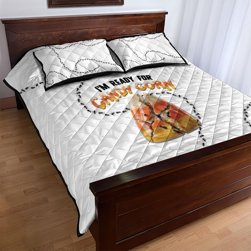 Halloween Ready For Candy Corn Quilt Bed Set Creepy Ant Trail