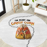 Halloween Ready For Candy Corn Round Carpet Creepy Ant Trail