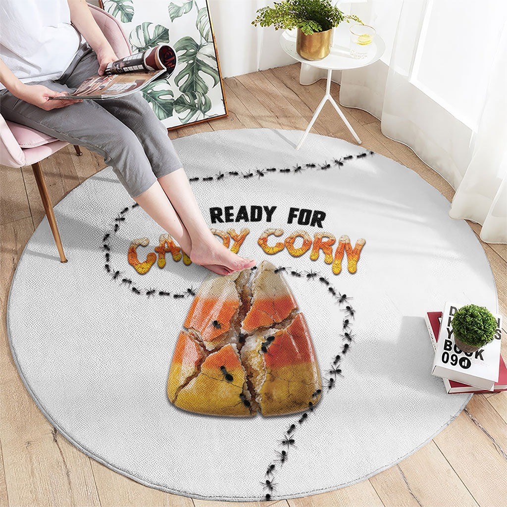 Halloween Ready For Candy Corn Round Carpet Creepy Ant Trail