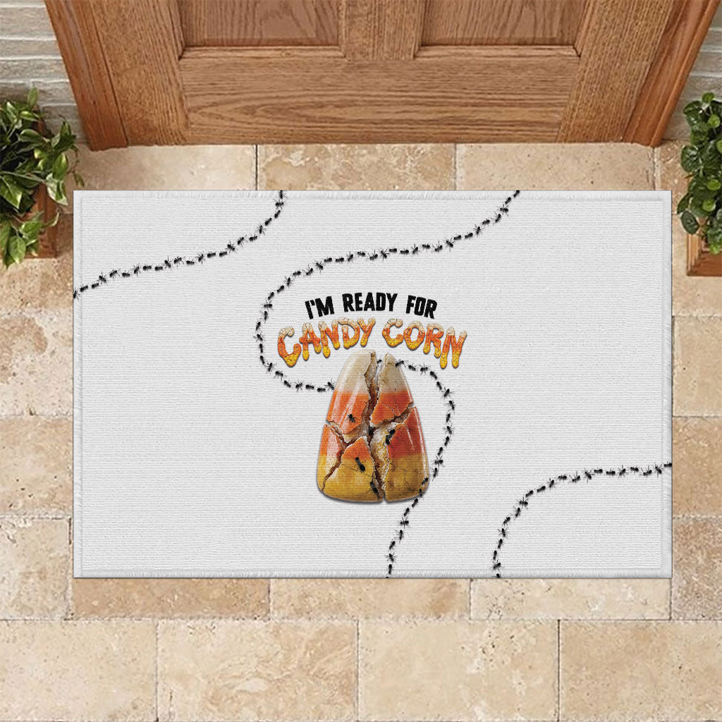 Halloween Ready For Candy Corn Rubber Doormat Creepy Ant Trail
