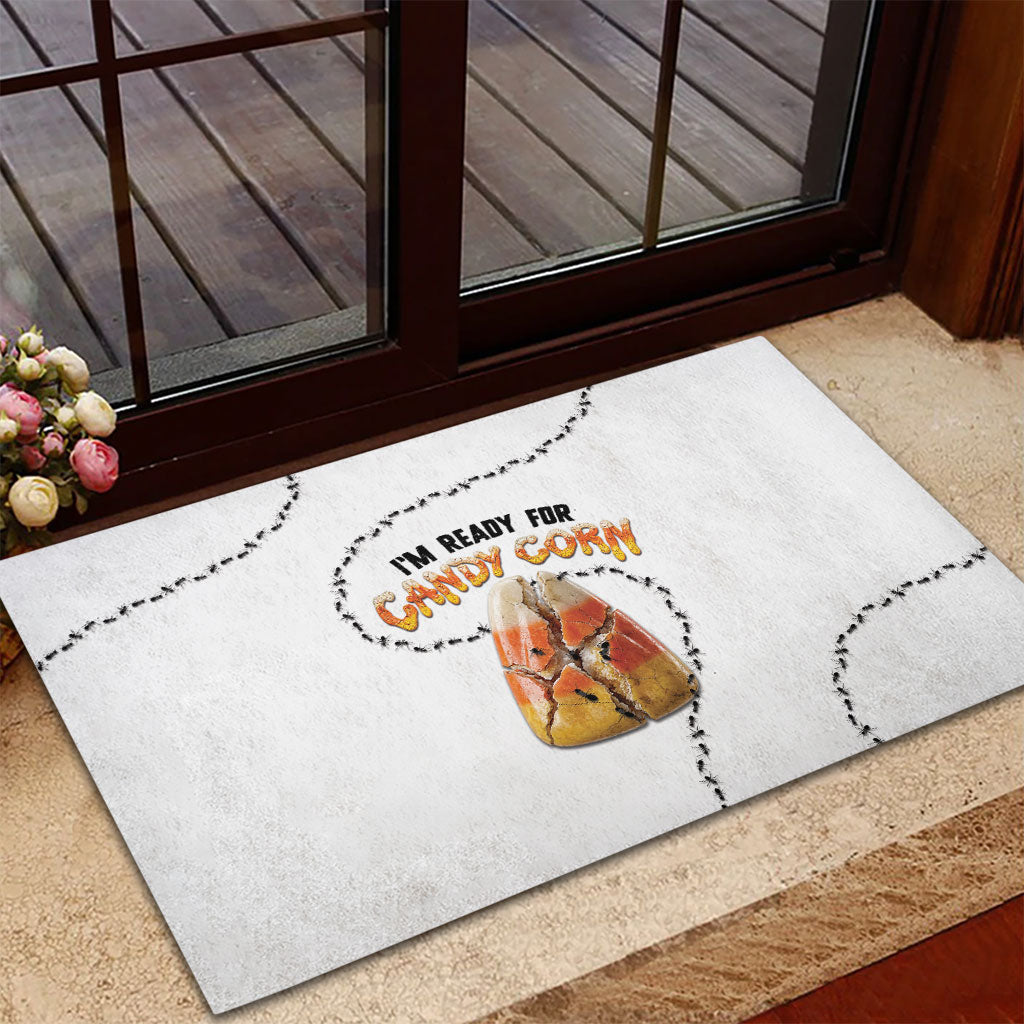 Halloween Ready For Candy Corn Rubber Doormat Creepy Ant Trail