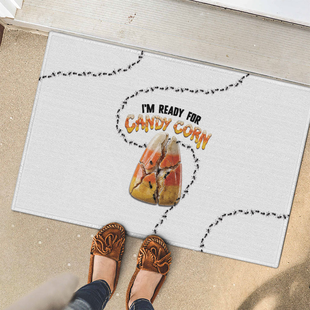 Halloween Ready For Candy Corn Rubber Doormat Creepy Ant Trail