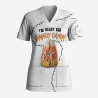Halloween Ready For Candy Corn Scrub Top Creepy Ant Trail