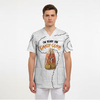Halloween Ready For Candy Corn Scrub Top Creepy Ant Trail