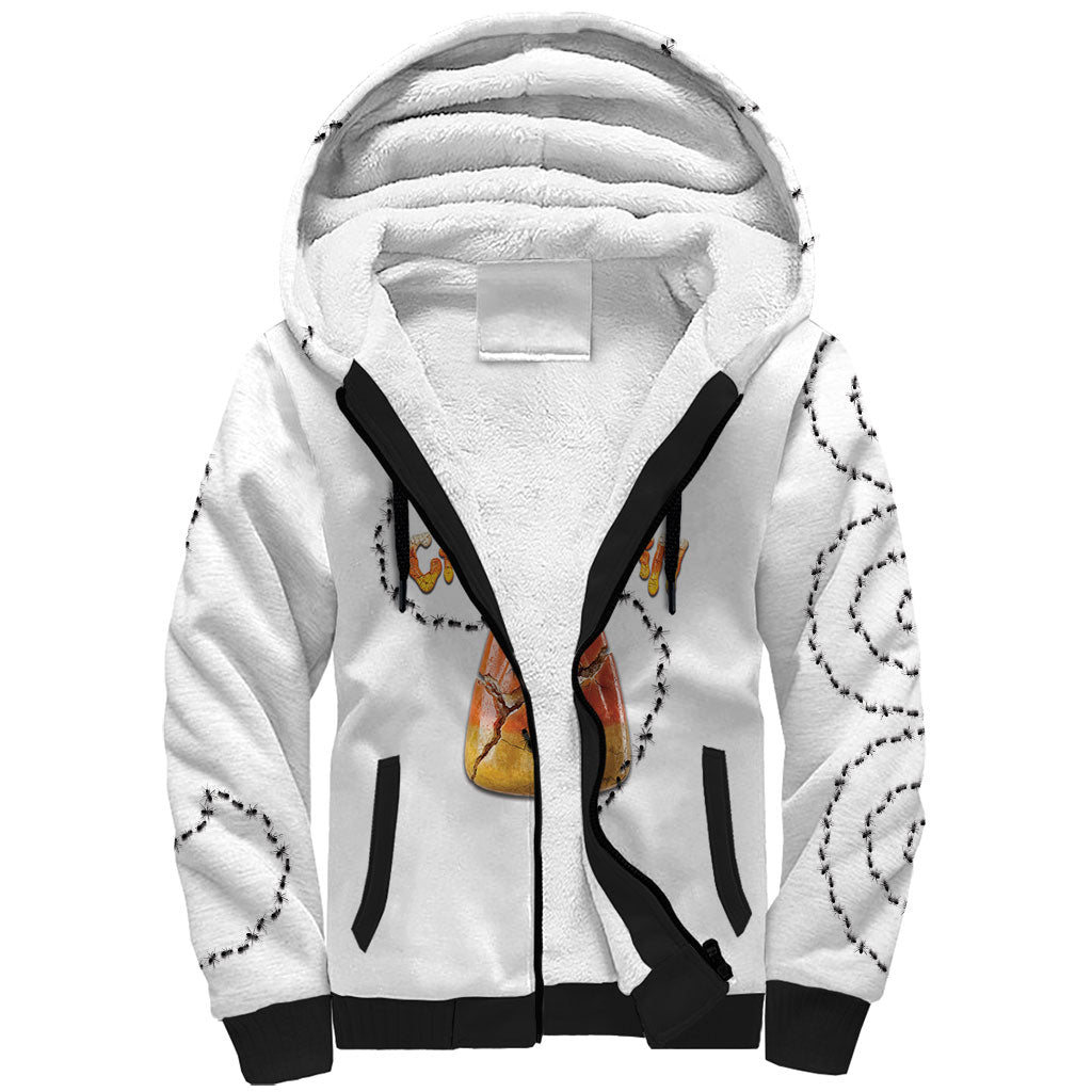 Halloween Ready For Candy Corn Sherpa Hoodie Creepy Ant Trail
