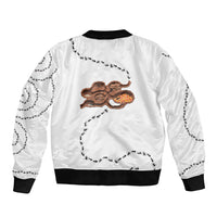 Halloween Ready For Candy Corn Sleeve Zip Bomber Jacket Creepy Ant Trail