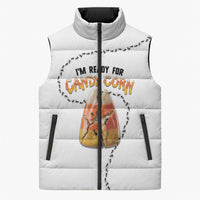 Halloween Ready For Candy Corn Sleeveless Puffer Jacket Creepy Ant Trail