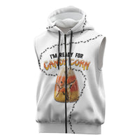 Halloween Ready For Candy Corn Sleeveless Zip Hoodie Creepy Ant Trail