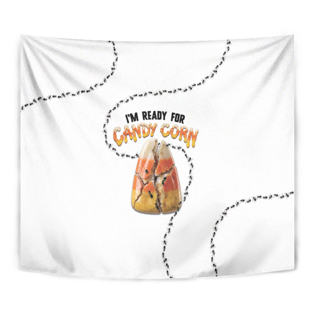 Halloween Ready For Candy Corn Tapestry Creepy Ant Trail