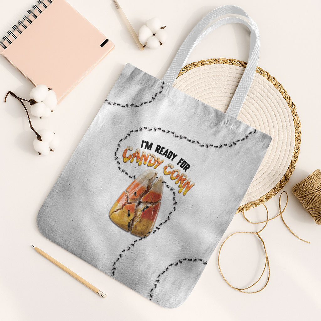 Halloween Ready For Candy Corn Tote Bag Creepy Ant Trail