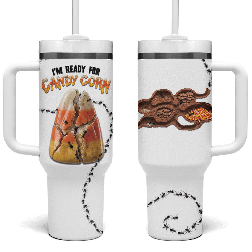 Halloween Ready For Candy Corn Tumbler With Handle Creepy Ant Trail