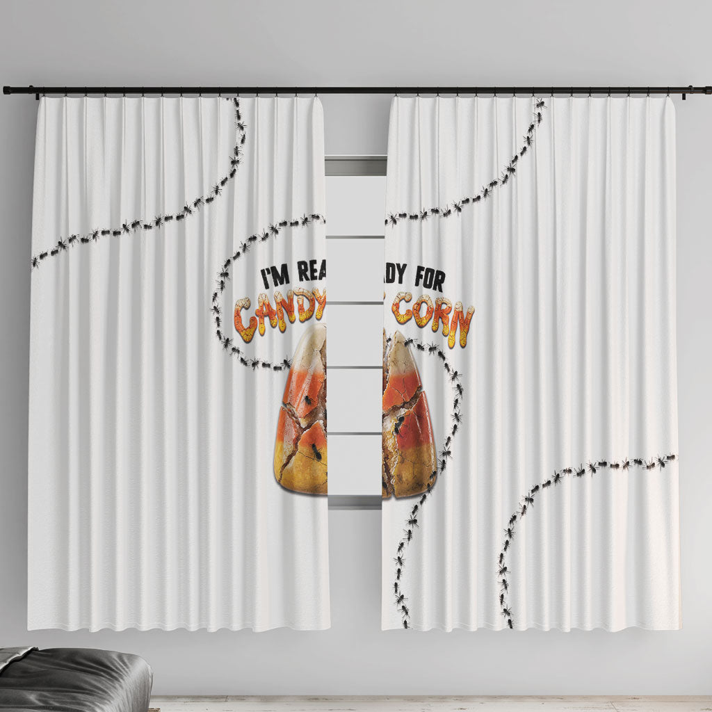 Halloween Ready For Candy Corn Window Curtain Creepy Ant Trail