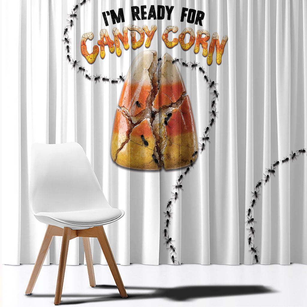 Halloween Ready For Candy Corn Window Curtain Creepy Ant Trail