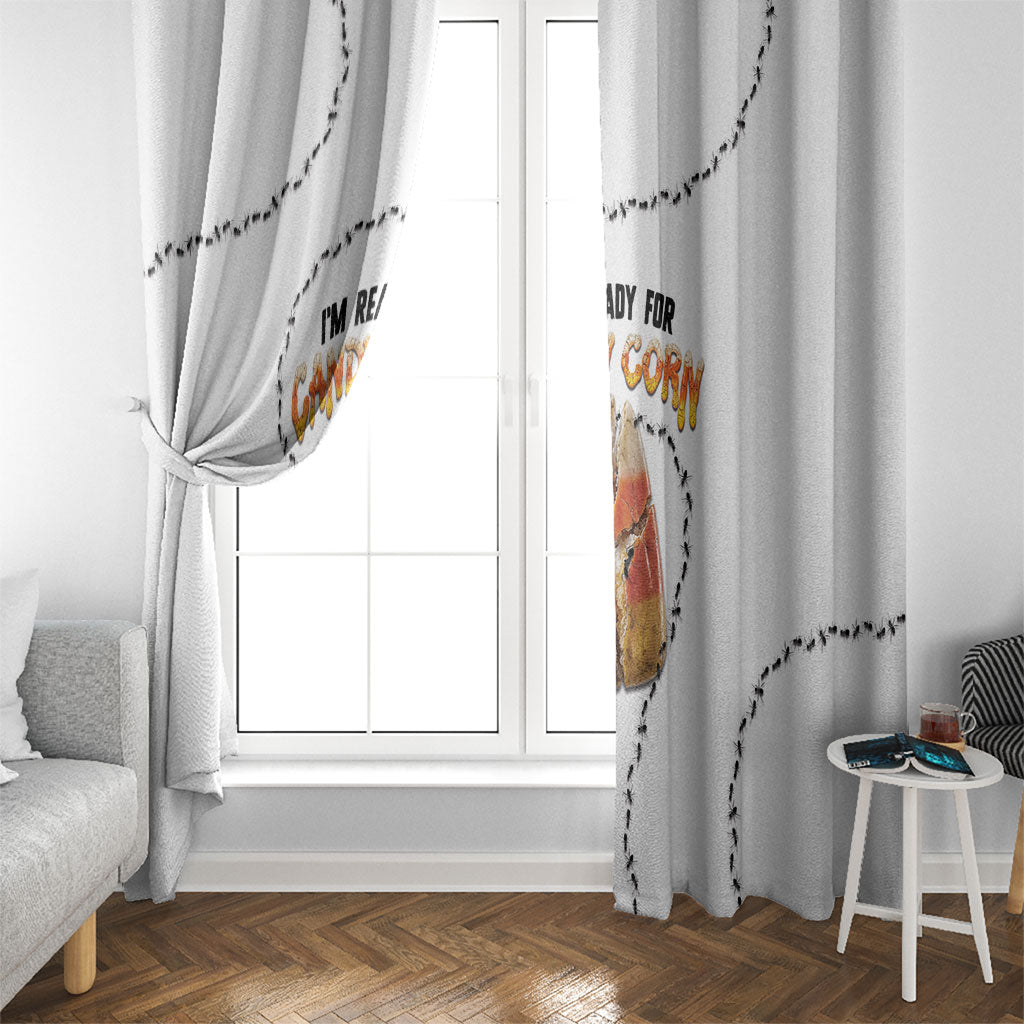 Halloween Ready For Candy Corn Window Curtain Creepy Ant Trail