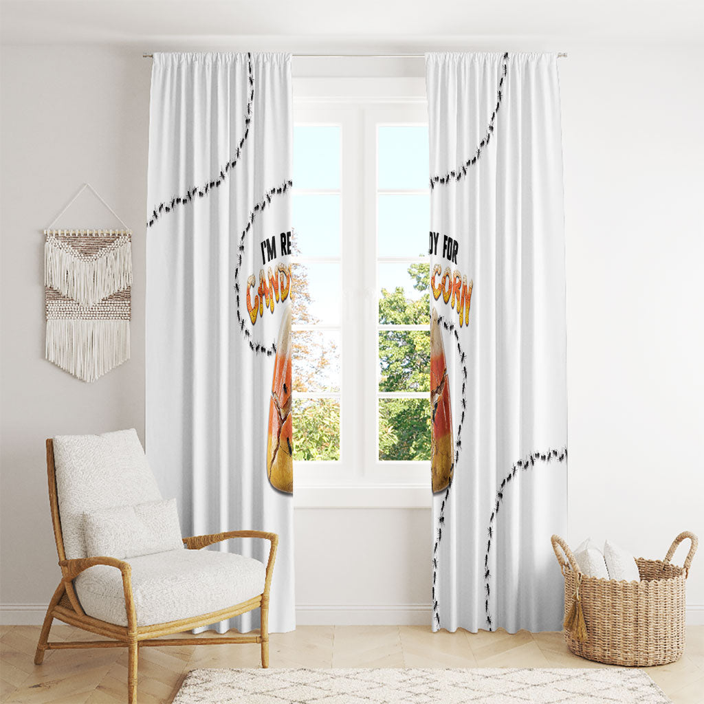 Halloween Ready For Candy Corn Window Curtain Creepy Ant Trail