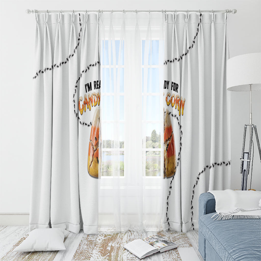 Halloween Ready For Candy Corn Window Curtain Creepy Ant Trail