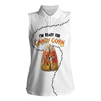 Halloween Ready For Candy Corn Women Sleeveless Polo Shirt Creepy Ant Trail