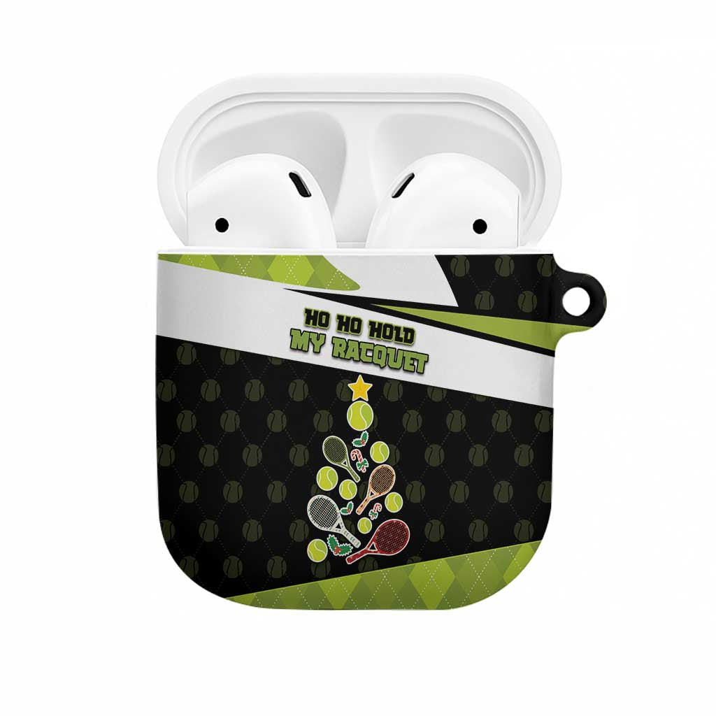 Tennis Christmas AirPods Case Ho Ho Hold My Racquet - Wonder Print Shop