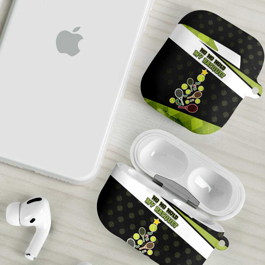 Tennis Christmas AirPods Case Ho Ho Hold My Racquet - Wonder Print Shop