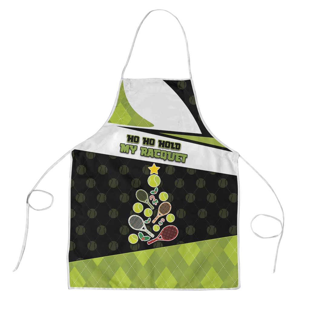 Tennis Christmas Apron Ho Ho Hold My Racquet - Wonder Print Shop