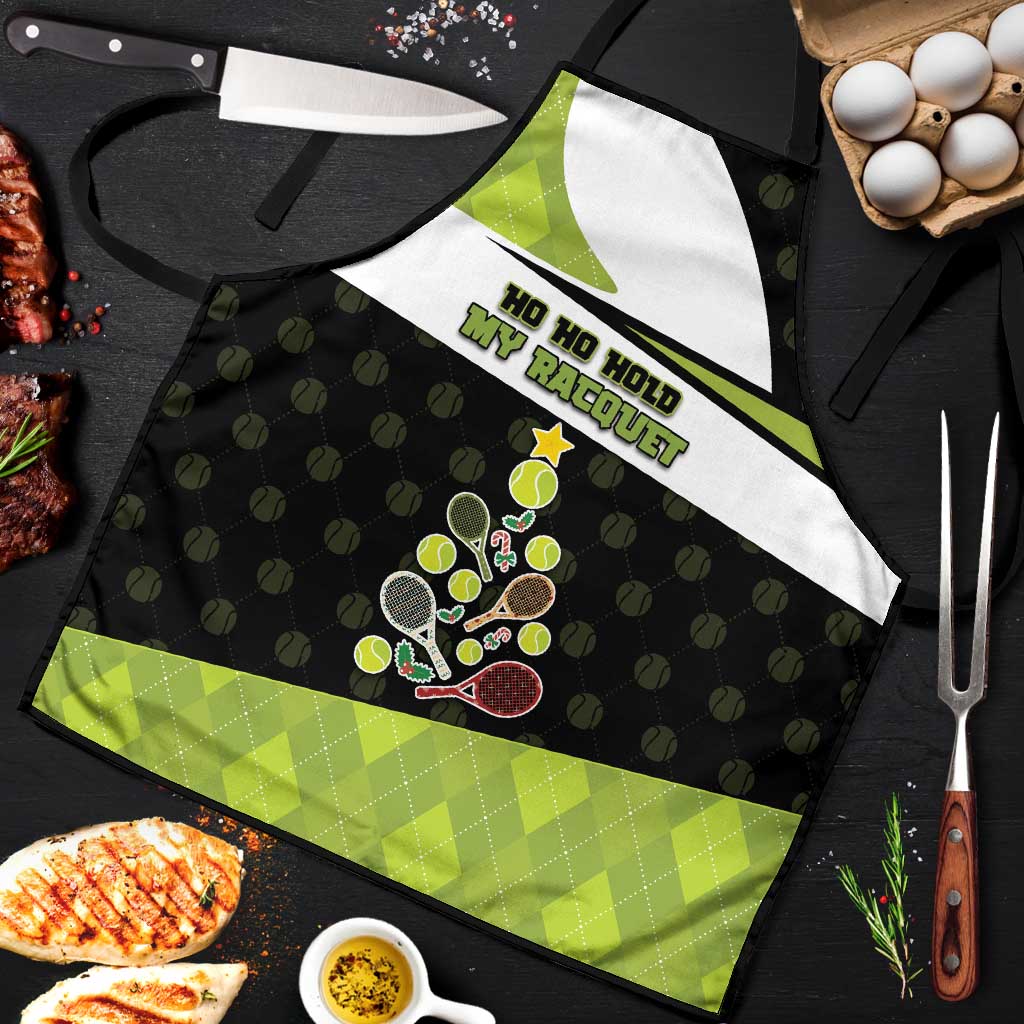 Tennis Christmas Apron Ho Ho Hold My Racquet - Wonder Print Shop