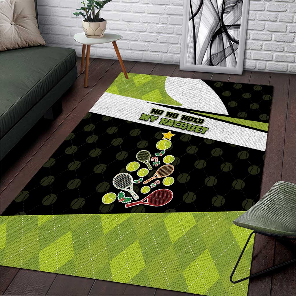 Tennis Christmas Area Rug Ho Ho Hold My Racquet - Wonder Print Shop